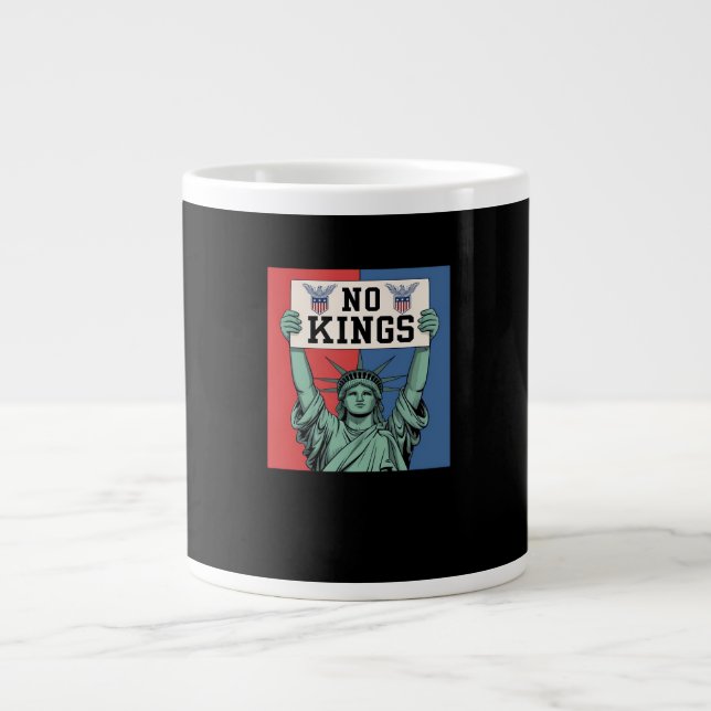 No Kings Classic Patriotic Style Large Coffee Mug (Front)