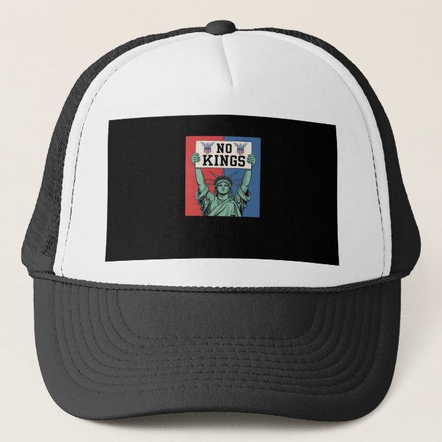 No Kings Classic Patriotic Style Trucker Hat (Front)