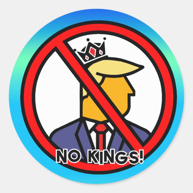 NO KINGS CLASSIC ROUND STICKER (Front)