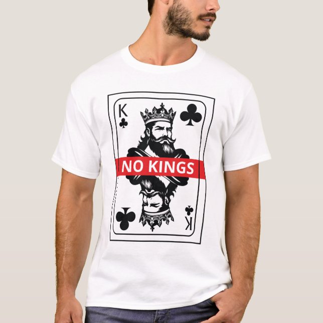 No Kings Club Shirt – Black and White Playing Card (Front)