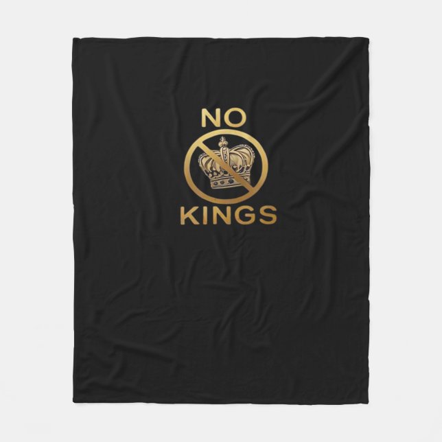 No Kings Creative Style Fleece Blanket (Front)