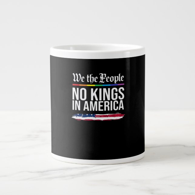 No Kings Day Classic Patriotic Style Large Coffee Mug (Front)