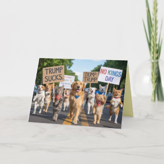 No Kings Day Pet Protest Card