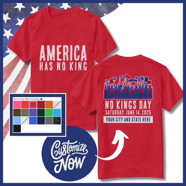 No Kings Day Protest Customisable City and State T-Shirt (No Kings Day Customizable Shirt June 14, 2025)