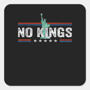 No Kings Day Retro Classic Design Square Sticker