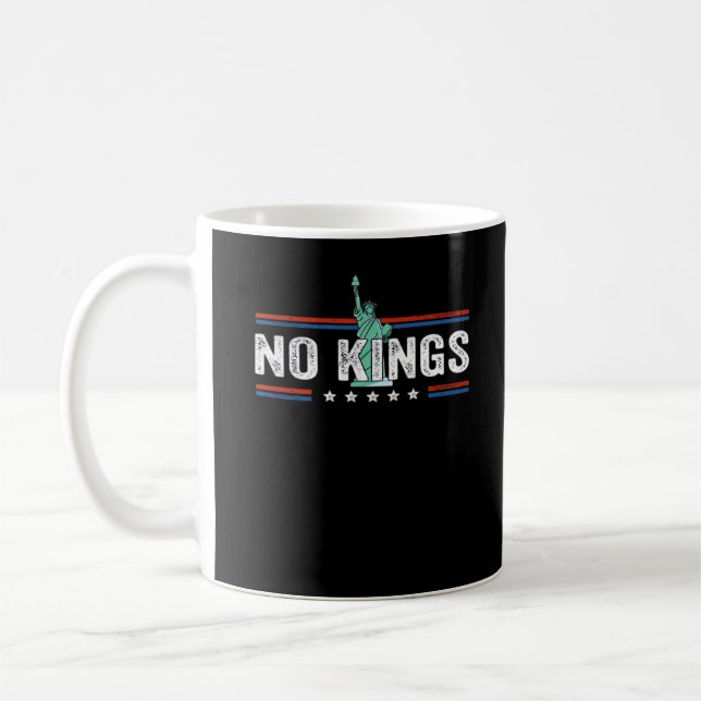 No Kings Day Retro Graphic Coffee Mug (Left)