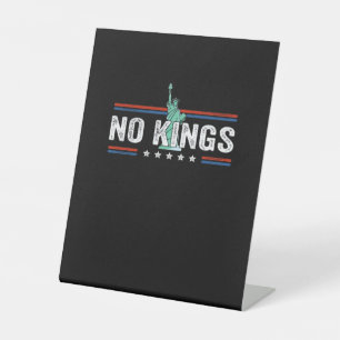 No Kings Day Retro Graphic Pedestal Sign