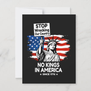 No Kings Day – Stop Wrecking Our Country Protest Holiday Card