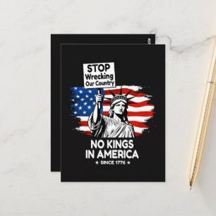 No Kings Day – Stop Wrecking Our Country Protest Postcard
