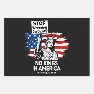 No Kings Day – Stop Wrecking Our Country Protest Wrapping Paper Sheet