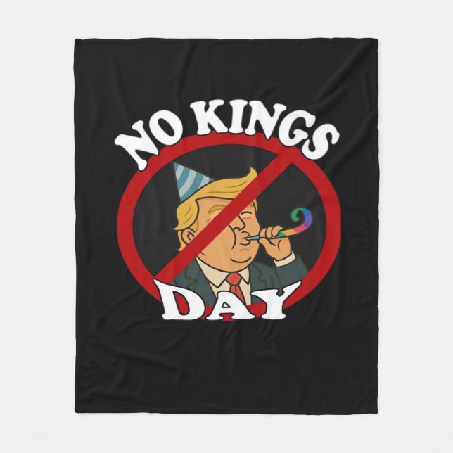 No Kings Day Vintage Classic Graphic Fleece Blanket (Front)