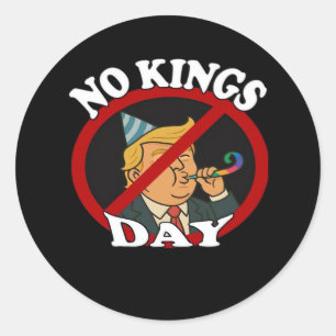 No Kings Day Vintage Classic Graphic Round Sticker