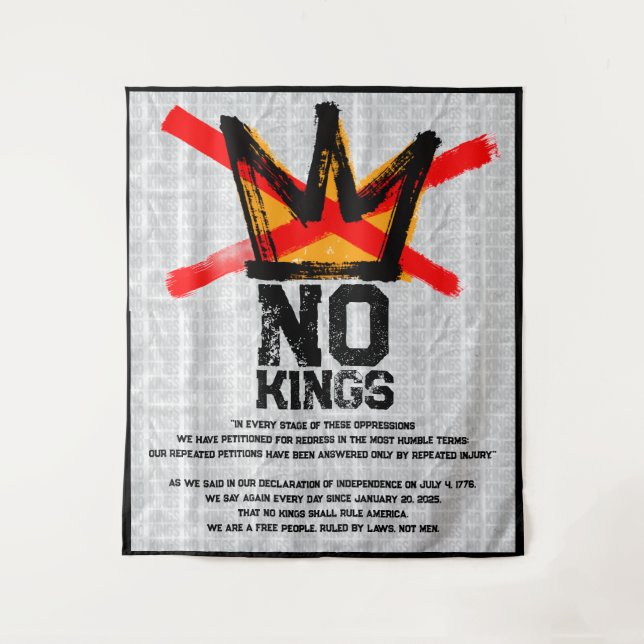 NO KINGS Declaration of Independence AGAIN  Tapestry (Front)