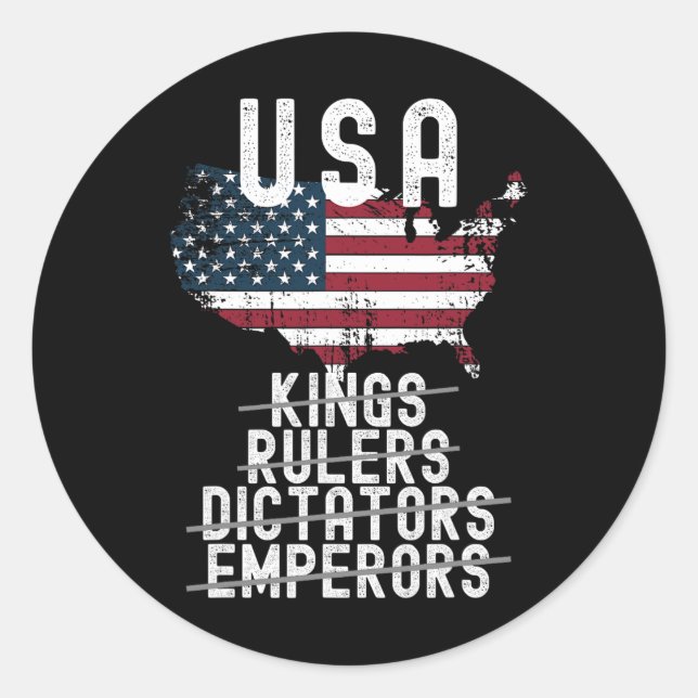 No Kings In America1  Classic Round Sticker (Front)