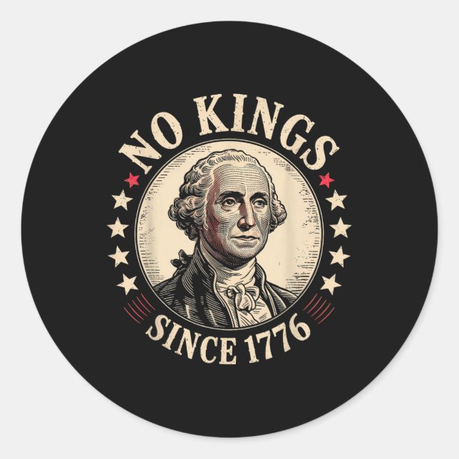 No Kings In America 1776  Classic Round Sticker (Front)
