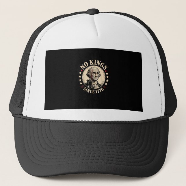 No Kings In America 1776 Freedom Retro Classic Trucker Hat (Front)