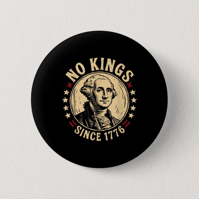 No Kings In America 1776 Save Democracy United Sta 6 Cm Round Badge (Front)