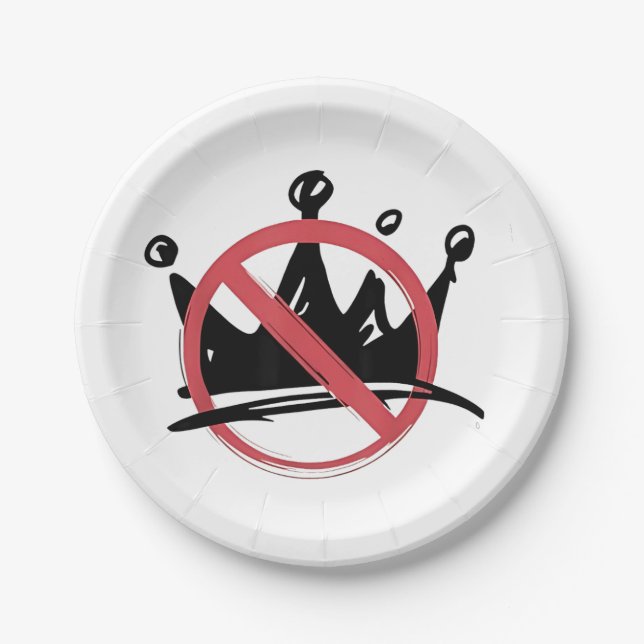 No Kings In America 2025 4th of July  Paper Plate (Front)