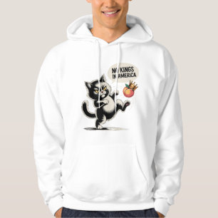 No Kings in America Angry Cat Kick Hoodie