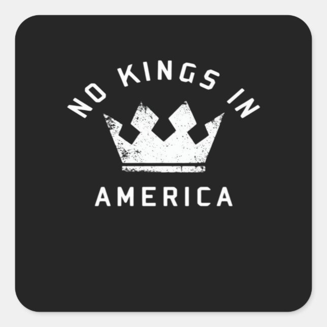 No Kings In America Anti Antifascism No Kings In U Square Sticker (Front)