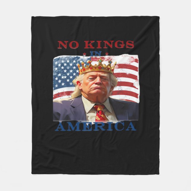 No Kings In America Anti Classic Simple Clean Fleece Blanket (Front)