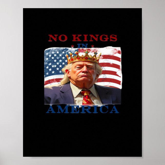 No Kings In America Anti Classic Simple Clean Poster (Front)
