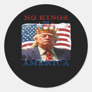 No Kings In America Anti Classic Simple Clean Round Sticker