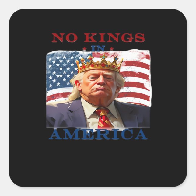 No Kings In America Anti Classic Simple Clean Square Sticker (Front)