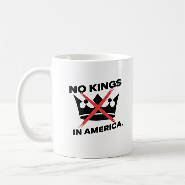 No Kings In America Anti Essential Retro Style Coffee Mug (Left)
