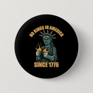 No Kings In America Anti Ice Trump Statue Of Liber 6 Cm Round Badge