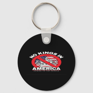 No Kings In America Anti-Monarchy Patriotic Design Key Ring