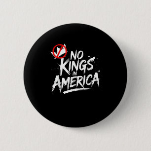 No Kings In America Anti-Monarchy Vintage Style 6 Cm Round Badge