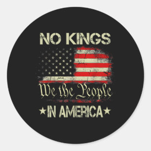 No Kings In America Anti Trum Classic Round Sticker