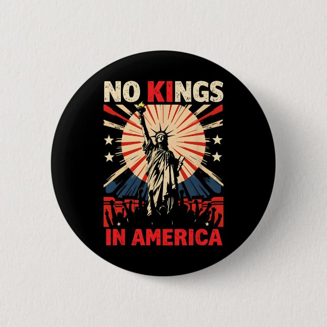 No Kings In America Anti Trump 3  6 Cm Round Badge (Front)