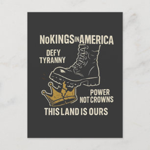No Kings in America Anti-Trump 4th of July  Holiday Postcard