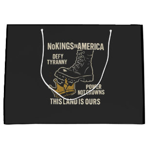 No Kings in America Anti-Trump 4th of July  Large Gift Bag