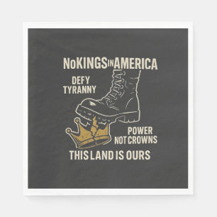 No Kings in America Anti-Trump 4th of July Napkin