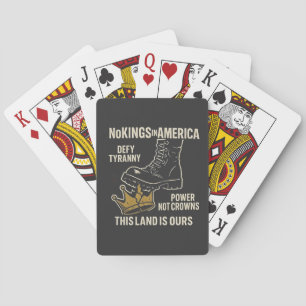 No Kings in America Anti-Trump 4th of July Playing Cards