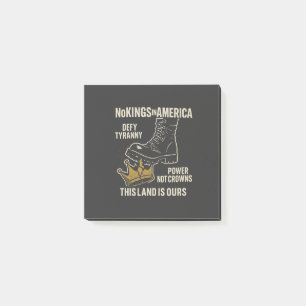 No Kings in America Anti-Trump 4th of July Post-it Notes