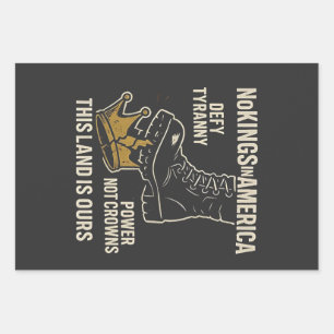 No Kings in America Anti-Trump 4th of July  Wrapping Paper Sheet