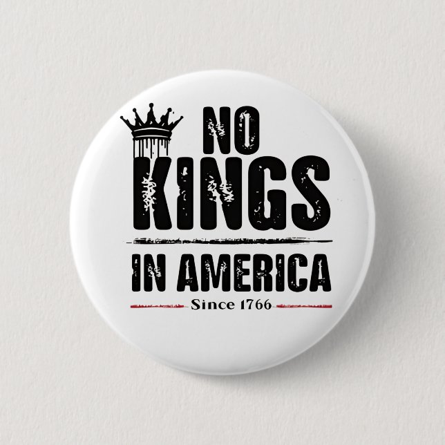 No Kings in America Anti Trump American Patriotic  6 Cm Round Badge (Front)