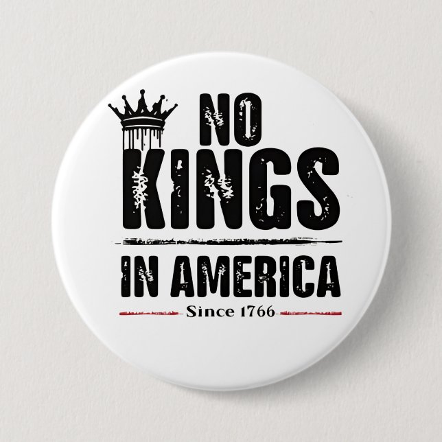 No Kings in America Anti Trump American Patriotic  7.5 Cm Round Badge (Front)
