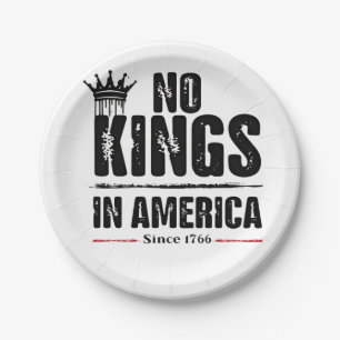 No Kings in America Anti Trump American Patriotic  Paper Plate