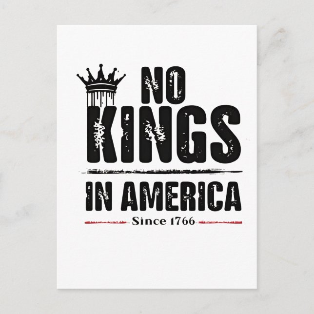 No Kings in America Anti Trump American Patriotic  Postcard (Front)