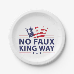 No Kings In America Anti Trump Anti Fascism Paper Plate