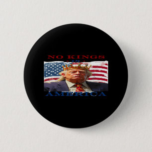 No Kings In America Anti-Trump Creative Design 6 Cm Round Badge