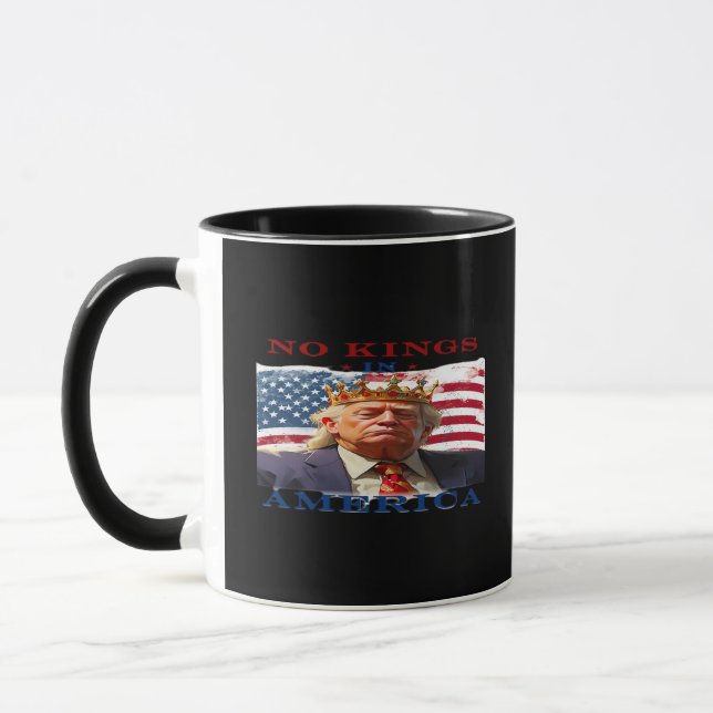 No Kings In America Anti-Trump Creative Design Mug (Left)