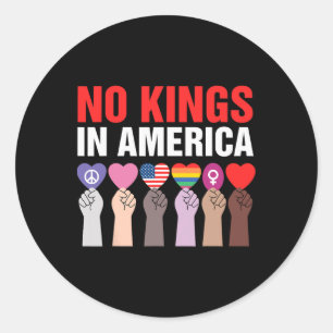 No Kings In America Anti Trump Democracy Tee Classic Round Sticker