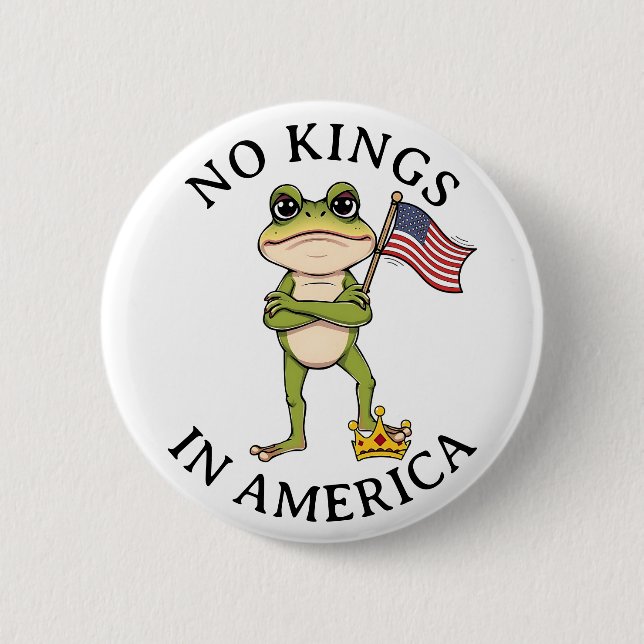 No Kings in America Anti-Trump Protest  6 Cm Round Badge (Front)