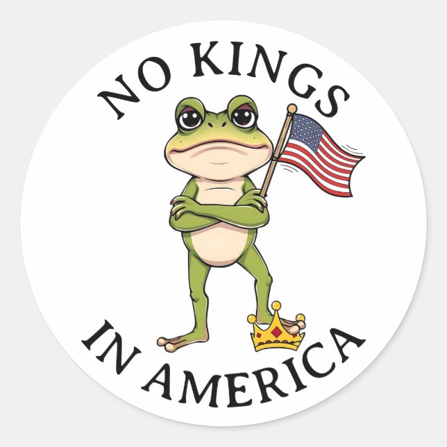 No Kings in America Anti-Trump Protest  Classic Round Sticker (Front)